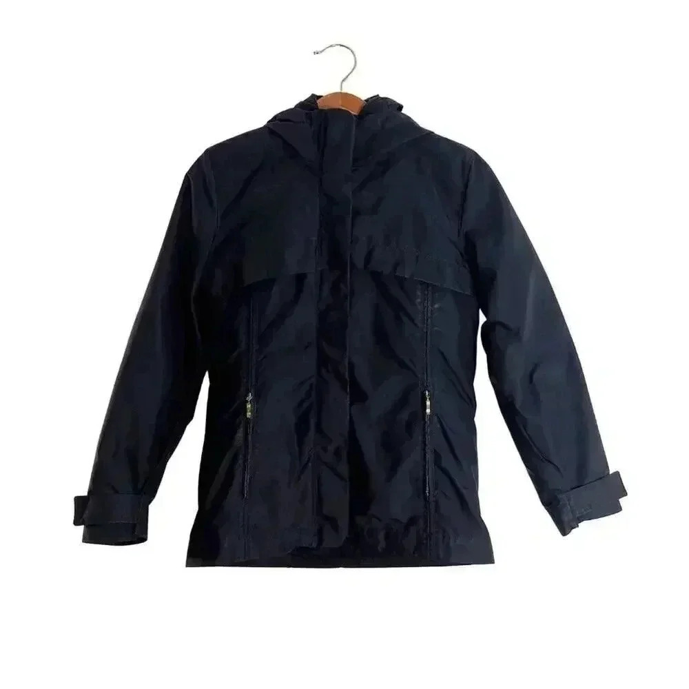 Postcard Black Winter Jacket With Hood Ski Snowboard Jacket Coat Size 4